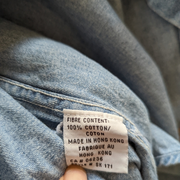 2/$45 Oversized Demin Button Down Shirt Womens XL 2/$45 - Picture 9 of 11